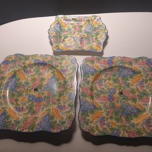 Royal Winton Grimwades Somerset Ivory series England| 2xdisplay cake plates++